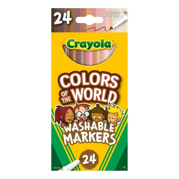Crayola Colors Of The World Fine Line Washable Markers 24/Pk, 1 Pack of 2 Piece