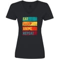 thumbnail image 3 of Inktastic Eat Sleep Anime Repeat Women's V-Neck T-Shirt, 3 of 5