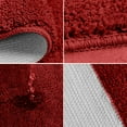 thumbnail image 5 of Set of 3 Non-Slip Bath Mat Bathroom Rugs, Polypropylene Fiber Bath Mat, U-shaped Toilet Floor Mat and Lid Cover, Wine Red, 5 of 5