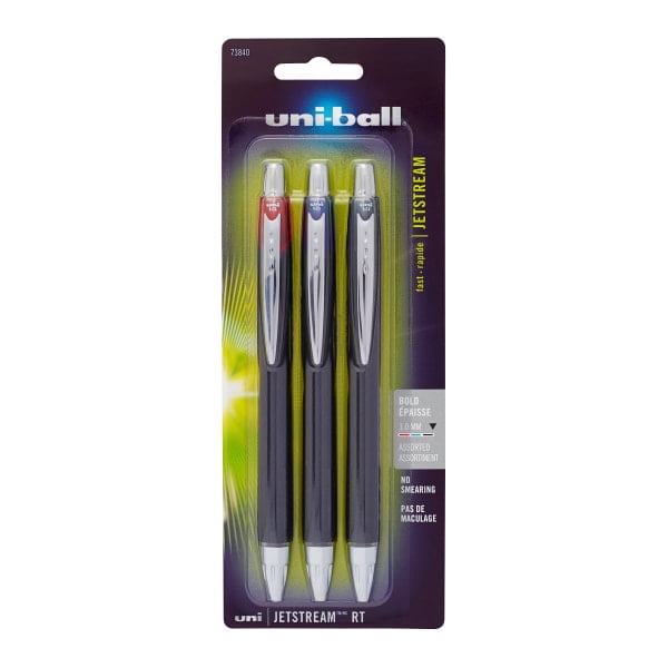 Uni-Ball Jetstream RT Ballpoint Pens Bold Point 9 Count Black Ink 1.0mm