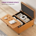 thumbnail image 5 of Dextrus 16.14''H Coffee Table Square Storage Ottoman, Brown Faux Leather, Living Room, 5 of 5