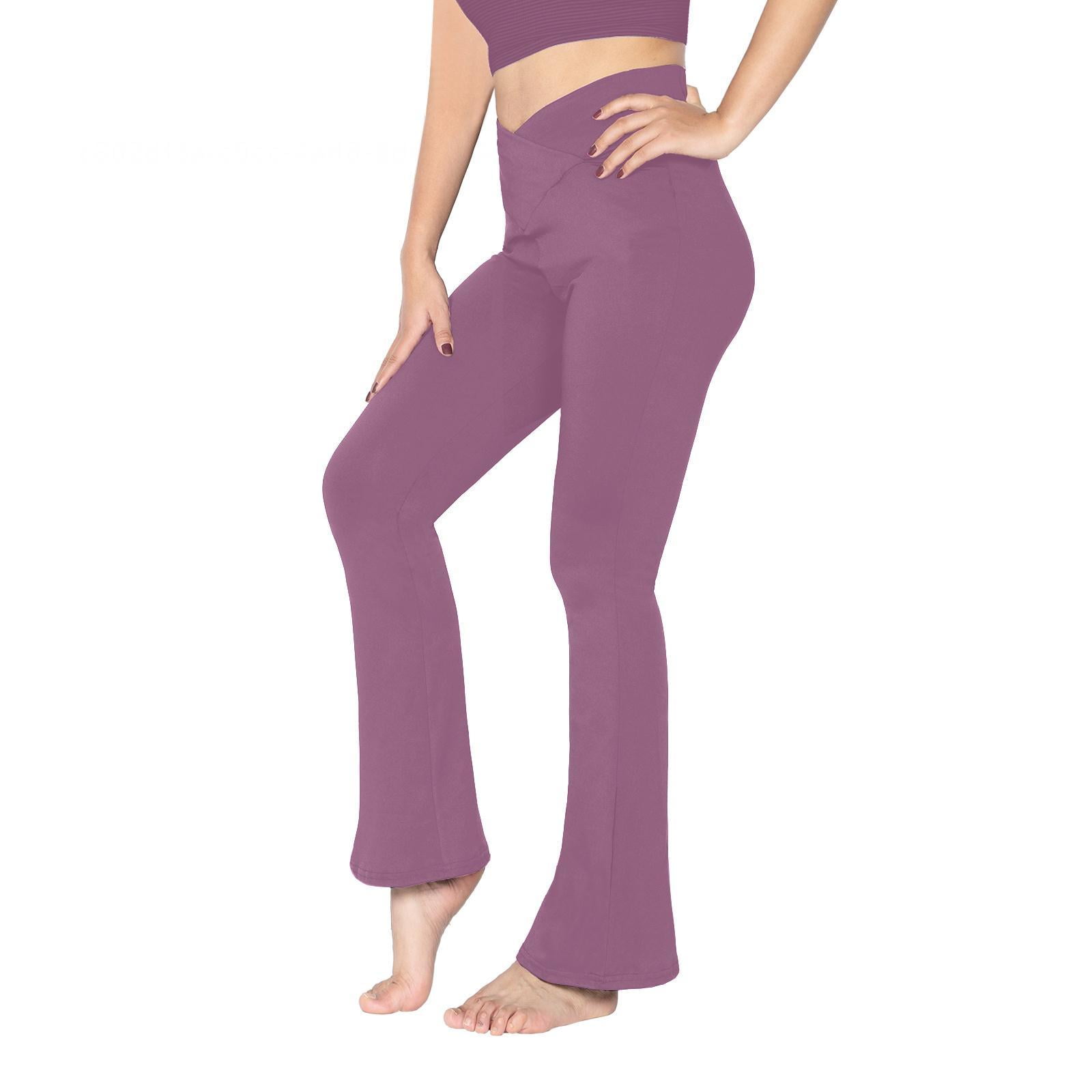 Women's Bootleg Yoga Pants Crossover High Waisted Wide Leg Workout