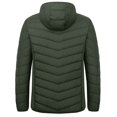 thumbnail image 3 of Men's Packable Hooded Puffer Jacket, Water Resistant Windproof with 5 Zip Pockets for Hiking Travel Green 2XL, 3 of 8