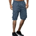 thumbnail image 6 of Ramiter Men'S Cargo Shorts Mens Twill Casual Cotton Cargo Shorts Drawstring Elastic Waist Pockets Classic Work Shorts for Men Navy,2XL, 6 of 6