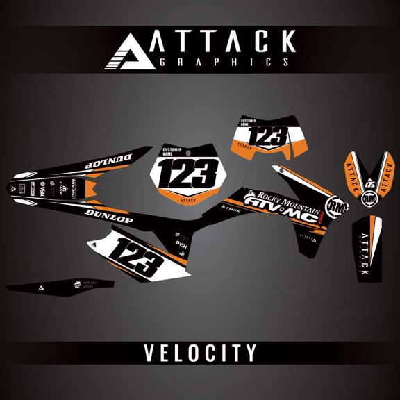 Attack Graphics Custom Velocity Complete Bike Graphics Kit for KTM 450 XC-W 2013