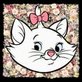 thumbnail image 2 of Women's Aristocats Marie In A Bed Of Flowers Cuteness Stare Graphic Tee Black 2X Large, 2 of 4