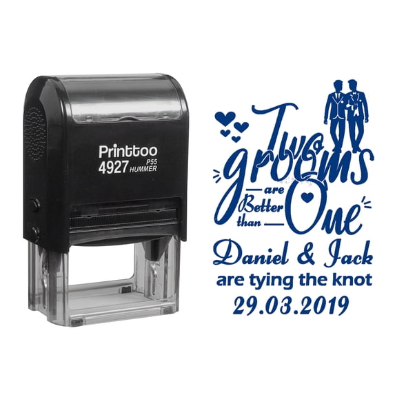 Printtoo Self Inking Office Stationery With Chacked By Text Date Document Dater Rubber Stamp-Blue