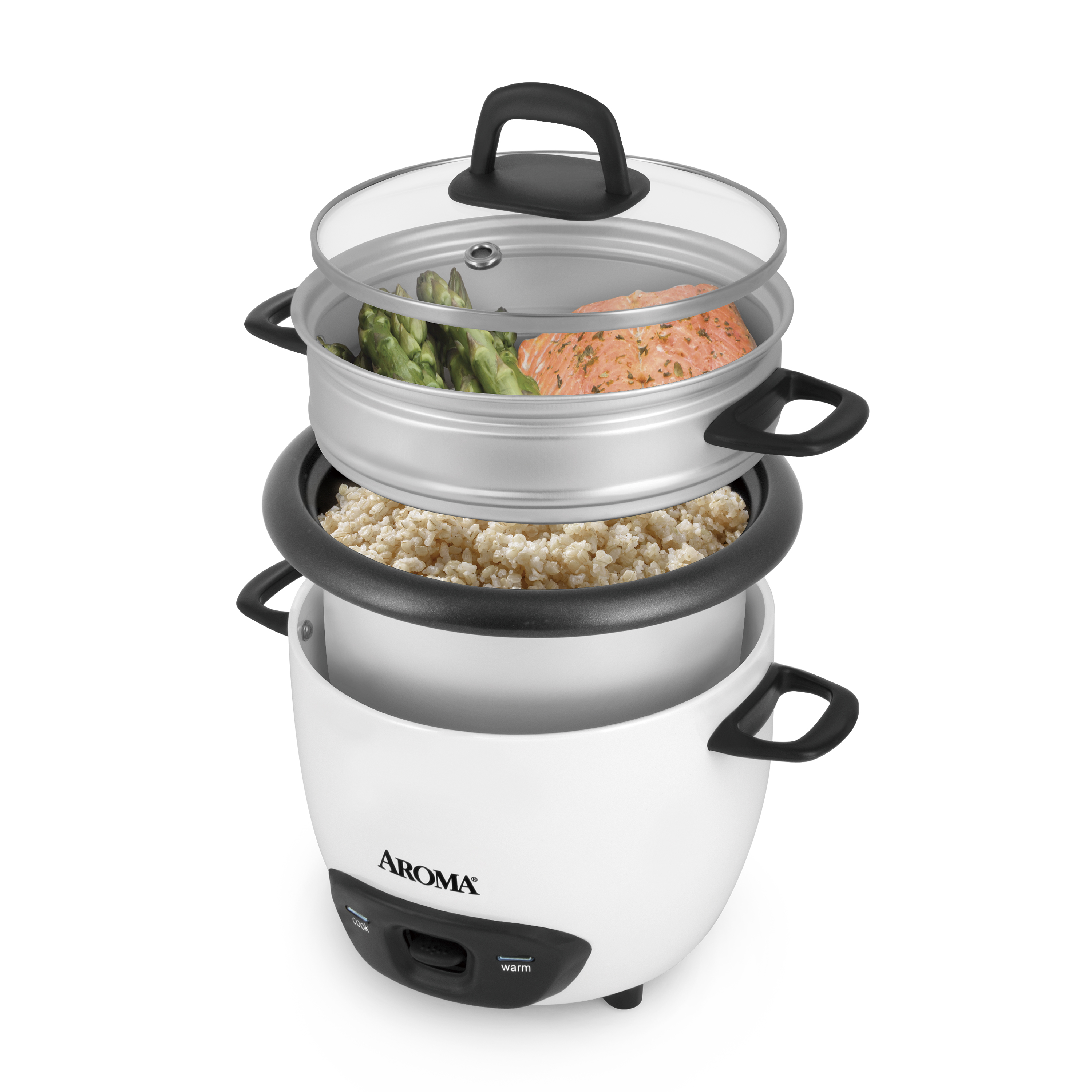 Aroma® 6-Cup (Cooked) / 1.5Qt. Rice & Grain Cooker, White, New, ARC-743-1NG - image 4 of 5
