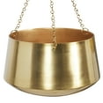 thumbnail image 4 of DecMode 5", 7"H Round Gold Metal Hanging Dome Wall Planter with Chain (2 Count), 4 of 11