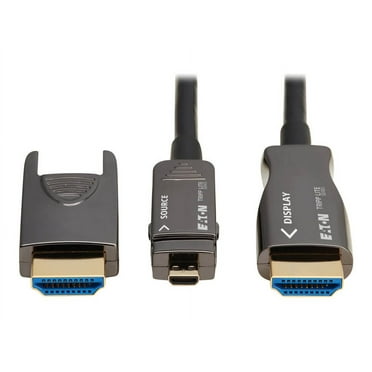 Eaton Tripp Lite series 8K HDMI Fiber Active Optical Cable (AOC) - 8K UHD @ 60 Hz, HDR, Detachable Connector, M/M, Black, 20 m (66 ft.) - 65.62 ft Fiber Optic A/V Cable for Audio/Video Device, Home...