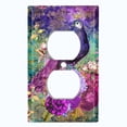 thumbnail image 2 of Metal Light Switch Plate Outlet Cover Elegant Peacock Floral Music Damask Purple PEA020, 2 of 13