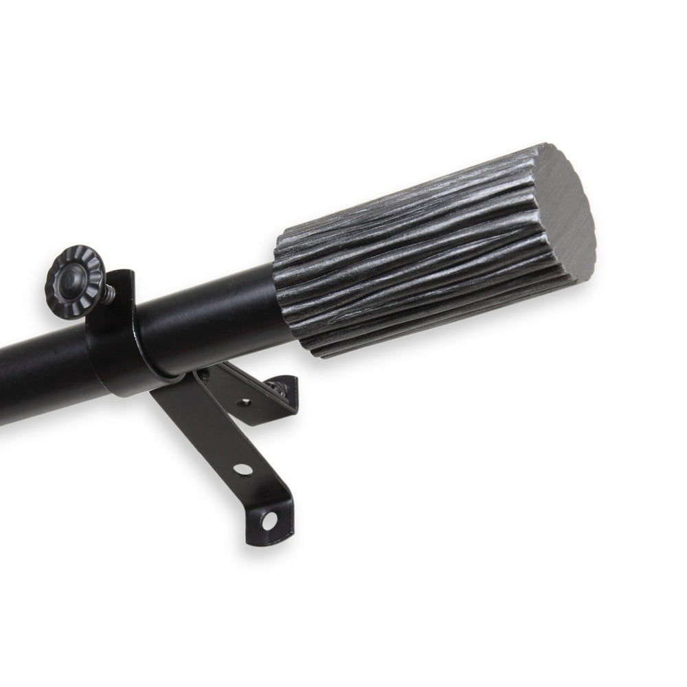InStyleDesign Elm Adjustable Black Curtain Rod Black 120 to 170 inch