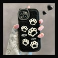 thumbnail image 7 of Cat Claws Cute Fall Winter Theme Plush Furry TPU Case Compatible with iPhone Case (iPhone 14,Black), 7 of 7