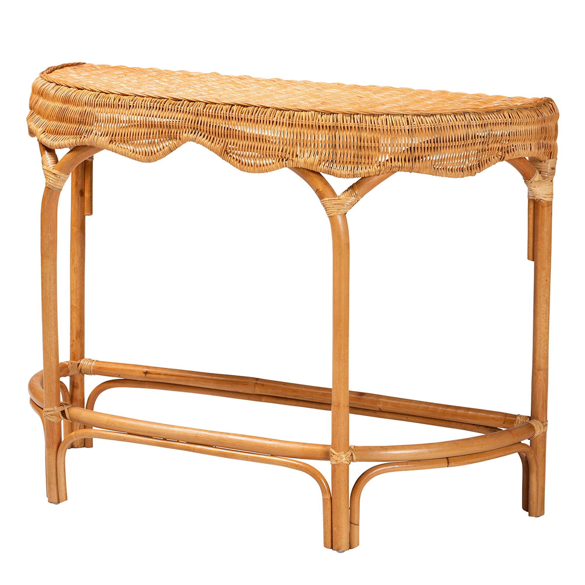 bali & pari Wakana Rattan BOHO Console Tables, Natural Brown