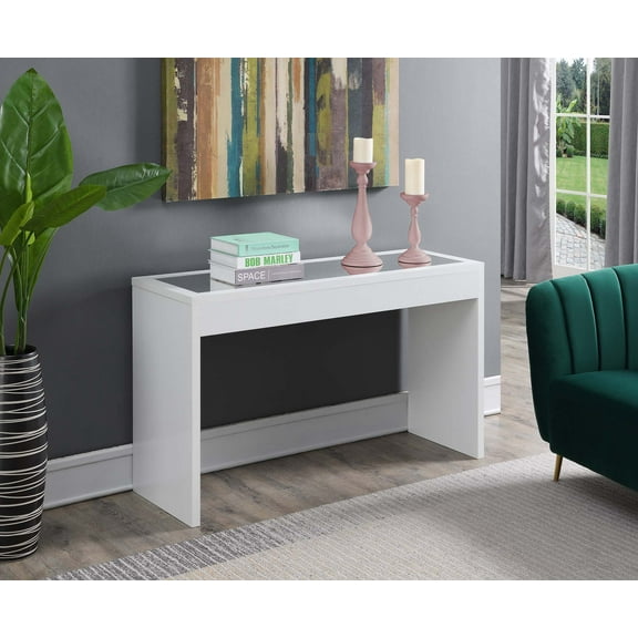 Convenience Concepts Northfield Mirrored Console Table, White