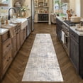 thumbnail image 2 of BERTHMEER 3'x7' Abstract Runner Rugs for Hallway Kitchen Entryway Bedroom Bathroom Entrance Farmhouse Machine Washable Non-slip Traditional Distressed Rugs, Blue Brown, 2 of 5