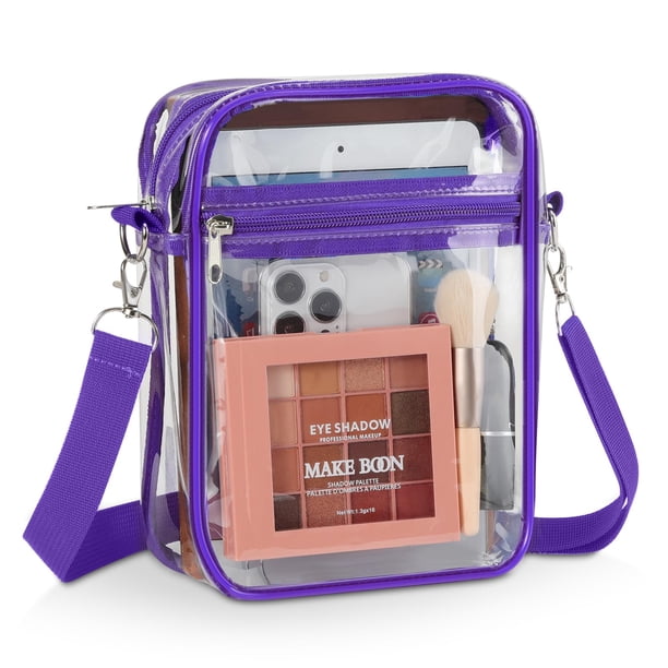Bolsa Transparente MoKo para Estadio 23x16x6 cm Impermeable Morada