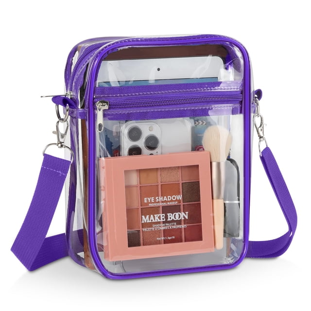 Bolsa Transparente MoKo para Estadio 23x16x6 cm Impermeable Morada