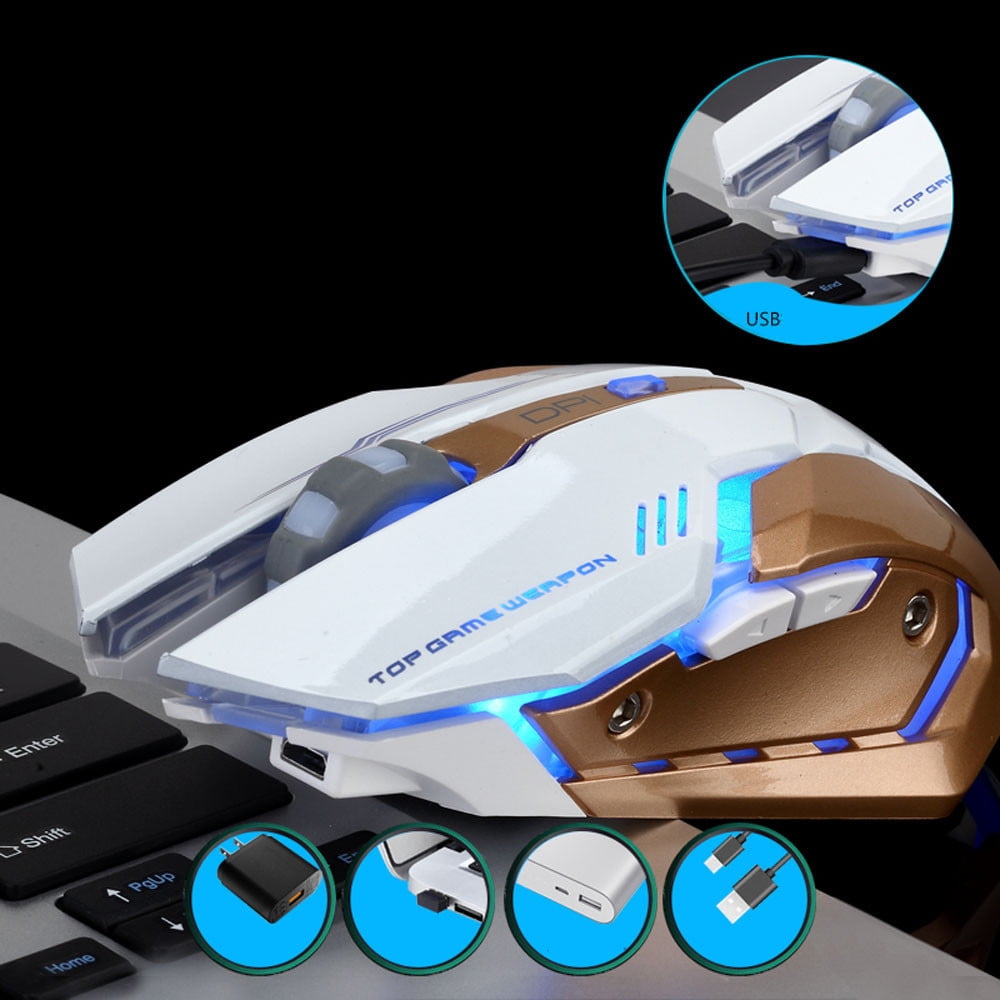 Rechargeable T1 Wireless Silent LED Backlit USB Optical Ergonomic Gaming Mouse