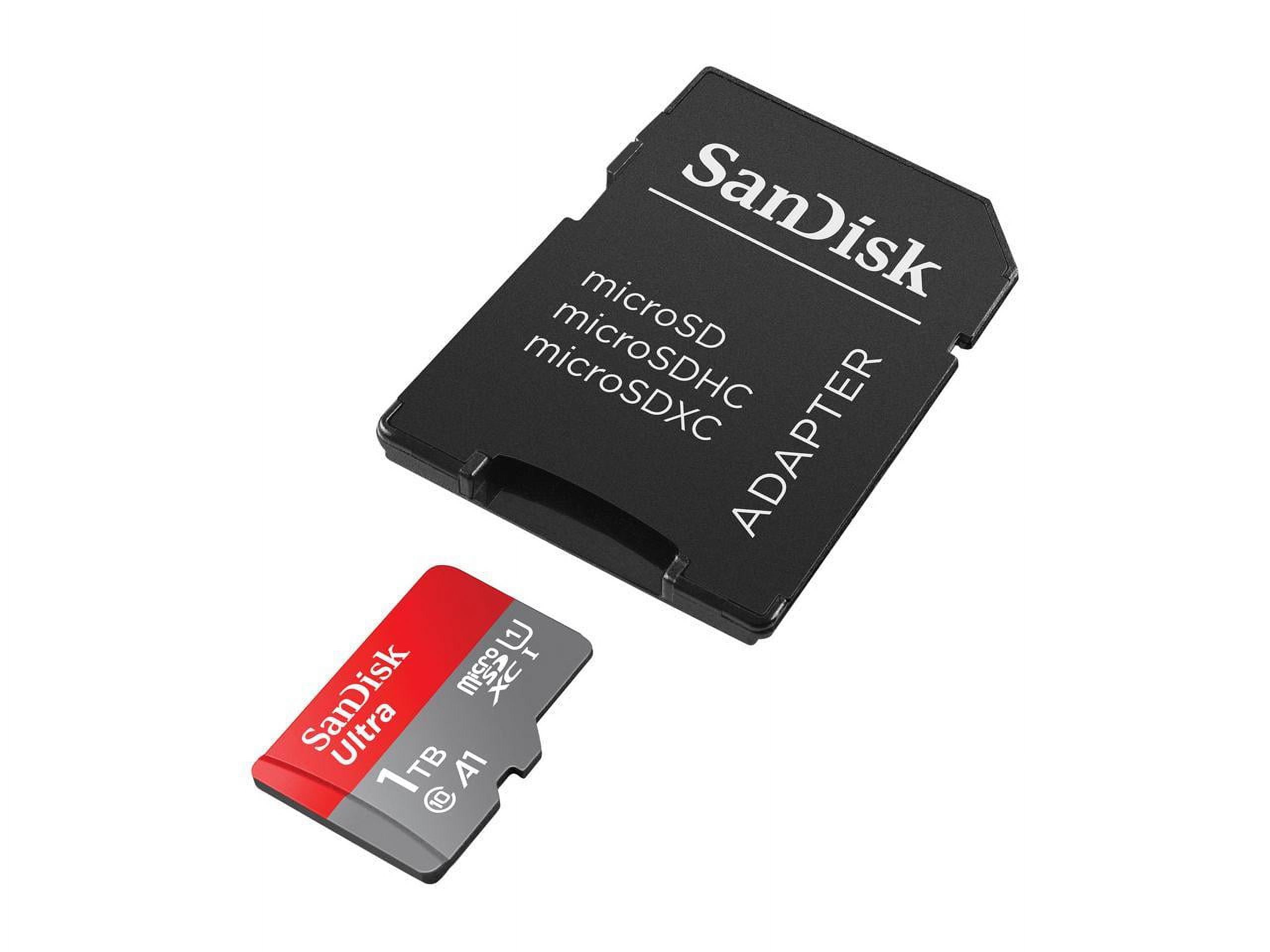SanDisk 1TB Ultra UHS-I microSDXC Memory Card with SD Adapter (Up to 120 MBP/s) - SDSQUA4-1T00-GN6MA