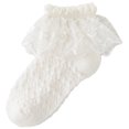 thumbnail image 2 of zbxnLI Girls Princess Socks Frilly Lace Crew Socks for Toddler Baby Girls Dress Socks Age 1-13 Years, 2 of 3