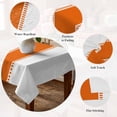 thumbnail image 5 of Orange Solid Color Texture Table Cloth Waterproof Tablecloths, Simple Orange Stripes Tablecloth Dining Table Cover for Kitchen Party Tabletop Outdoor, Square Tablecloth 54x54 Inch, 5 of 9
