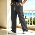 thumbnail image 5 of BVOFAR Cargo Sweatpants for Men Wide Leg Baggy Sweatpants Loose Soft Drawstring Elastic Waisted Pant with Pockets Dark Gray XXXL, 5 of 10