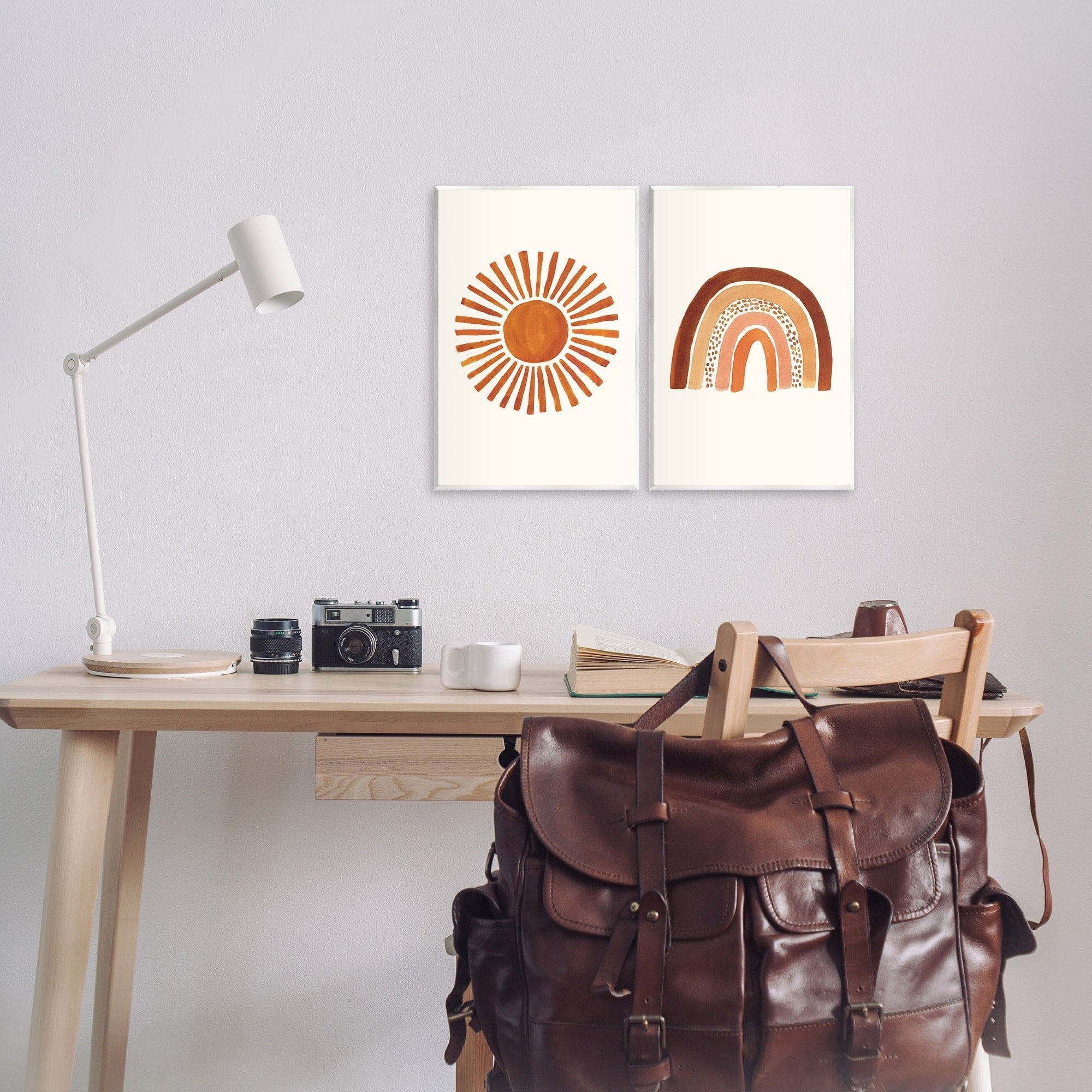 Stupell Industries Orange Sun Patterned Rainbow Boho Children's Drawing,10 x 15, Design by Heather McLaughlin