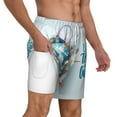 thumbnail image 2 of Sigee Let's go Travel Print Mens Swim Trunks with Compression Liner Quick Dry Swim Stretch Beach Shorts with Pockets,S-3XL, 2 of 7