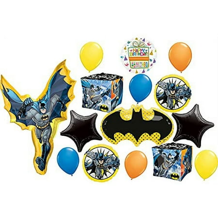 Batman in Action Party Supplies Birthday Cubez Balloon Bouquet Decorations