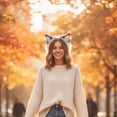 thumbnail image 4 of Yvsxxv 1Pc Grey Wolf Ear Faux Fur Headband Party Hair Accessories, 4 of 7