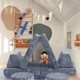 thumbnail image 2 of ZXNYH Kids Couch Sofa Modular Toddler Couch for Bedroom Playroom, 8-Piece Fold Out Couch Play Set, Creative Baby Couch Children Convertible Sofa Kids Foam Couch, Glow in The Dark Star, 2 of 3