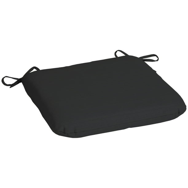 Mainstays 15.5" x 17" Black Rectangle Outdoor Seat Pad (2 Pack