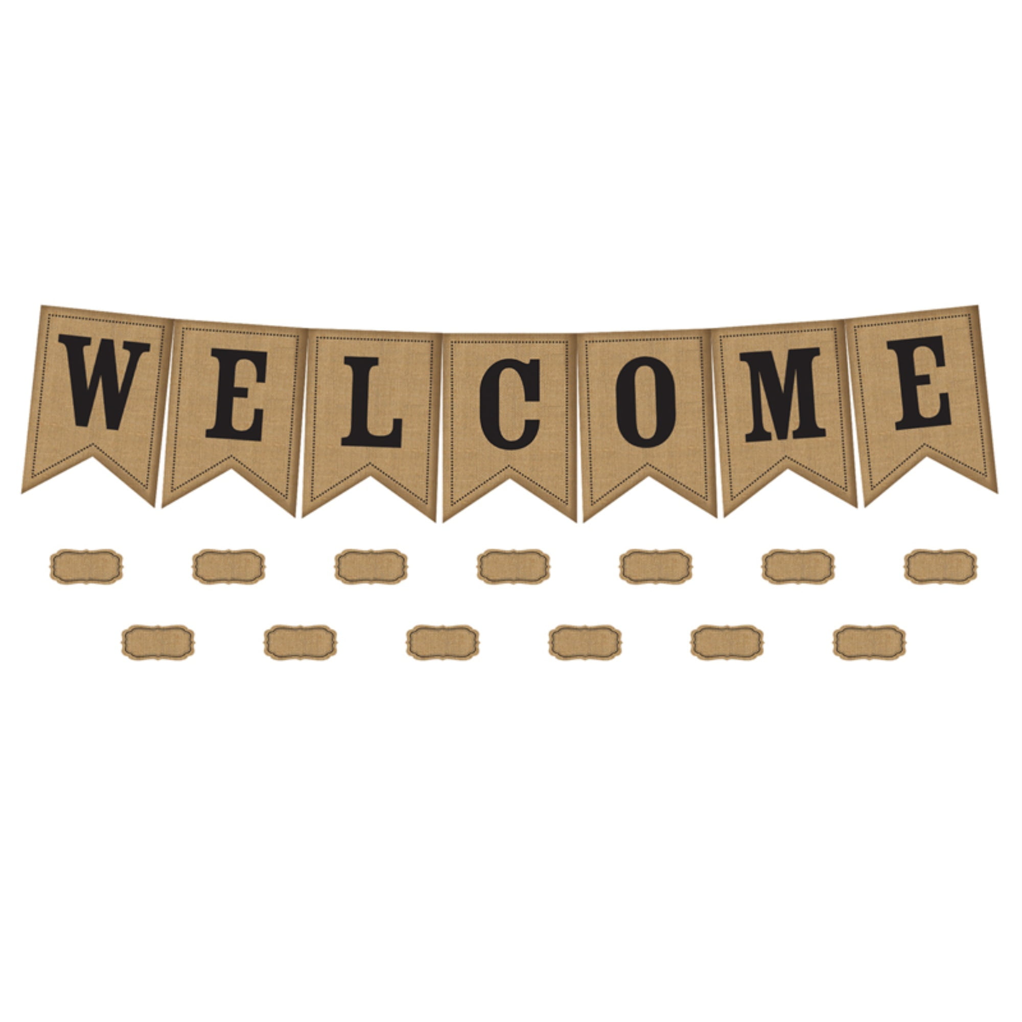 Teacher Created Resources TCR5828 Burlap Pennants Welcome Bulletin Board Display Set