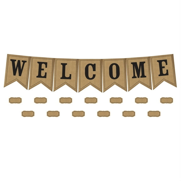 Teacher Created Resources TCR5828 Burlap Pennants Welcome Bulletin Board Display Set