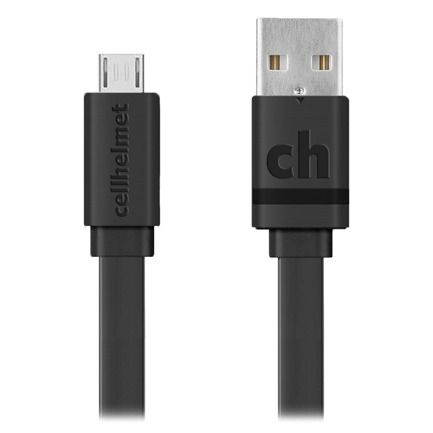 cellhelmet CABLEFMICRO3B Charge and Sync USBA to Micro USB Flat