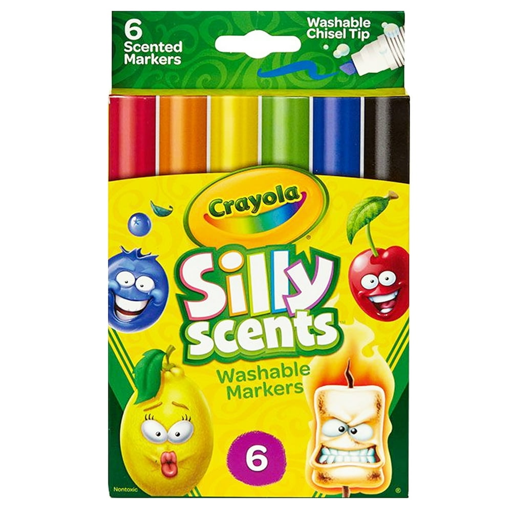 Crayola Silly Scents Washable Markers, Chisel Tip, 6 Per Pack, 6 Packs 