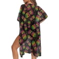 thumbnail image 5 of HELLHERO Quick Dry Bathing Suit Coverups for Beach Polyester Vacation Vibe Long Kimono Swimsuit Cover Up Colorful Pineapple Pattern Design, 5 of 6