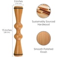 thumbnail image 3 of Body Back Wooden Back Roller: Spine Stretcher, Aligner, and Muscle Recovery Tool - Back Pain Relief, Manual Massager, Wood Therapy (15 inch), 3 of 7