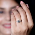 thumbnail image 4 of Rosec Jewels London Blue Topaz Princess Cut Engagement Ring - Natural Blue Topaz Diamond Ring - AAA Quality - with Jewelry Box, 14K White Gold, US 12.00, 4 of 7