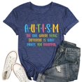thumbnail image 2 of XIAONU Women's Autism Letter Print T-Shirt Oversized Short Sleeve Crew Neck Pullover Tee Soft Inclusive Awareness T-Shirts, 2 of 3