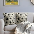 thumbnail image 3 of Cream Halloween Pillow Covers 16x16 Set of 2 Black Spider Print Outdoor Decorative Throw Pillows Holiday Scary Themed Farmhouse Pillowcases Linen Cushion Case Decor for Home Sofa Couch Bed, 3 of 6