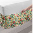 thumbnail image 2 of Floral Bed Skirt, Spring Ornamental Flower Blossoms in Warm Tones with Small Buds and Leaves, Elastic Bedskirt Dust Ruffle Wrap Around for Bedding Decor, 4 Sizes, Ivory and Multicolor, by Ambesonne, 2 of 2