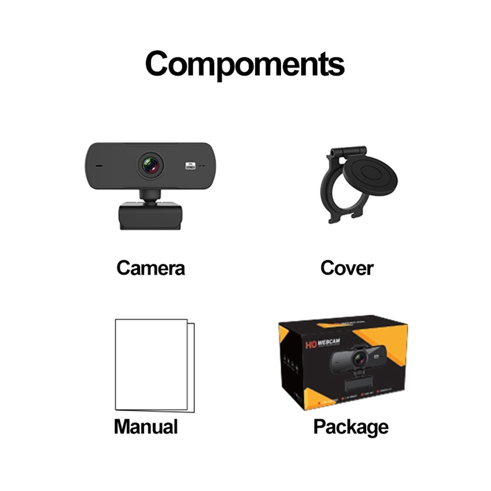 2K HD Auto Focus Webcam Ultra Clear Lens Built-in Microphone Rotatable Web Camera With Dust Protection Cover ,HD Video