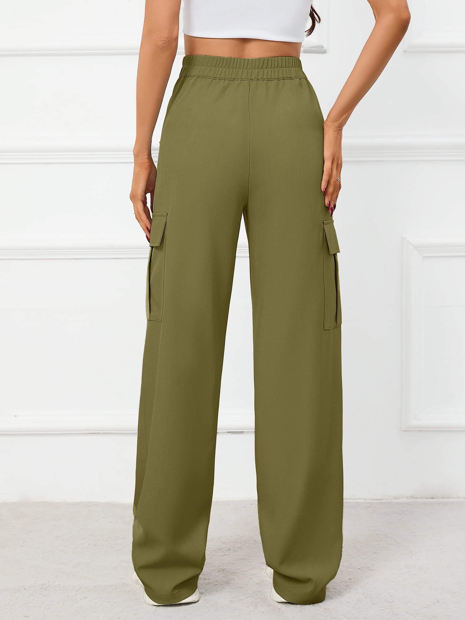 Chiclily Women's Wide Leg Pants High Waisted Cargo Pants Chiclily Women's Wide Leg Pants High Waisted Cargo Pants