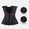 thumbnail image 4 of ZHOUCHANKIDS Corset Tops for Women Lace up Boned Bustier Floral Overbust Corset for Halloween Renaissance Corset L2 XXL, 4 of 4