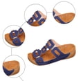 thumbnail image 4 of Rokment Geometic Wedges Slides Sandals for Women 2026 Fashion Comfortable Casual Leather Orthopedic Platform Dress Slip on Summer Shoes Blue Size 6, 4 of 6