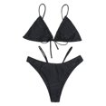 thumbnail image 2 of Gibobby Conjunto de Bikini Bikini de playa sexy para mujer Traje de baño de playa Traje de baño de moda Conjunto de dos piezas(Negro,G), 2 of 5