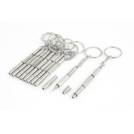 10 Pcs 3 in 1 Keychain Screwdriver Mobile Eyeglass Watch Repair Kit Tool
