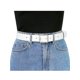 thumbnail image 4 of Cinturón de hebilla para mujeres, cinturón ancho suave y casual para vestidos, jeans y pantalones de 92 cm/36.22" blanco, hebilla plateada, 4 of 4